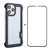 ENKAY Frameless Hollow PC Case + Glass Film for iPhone 13 Pro Max, For iPhone 13 Pro Max